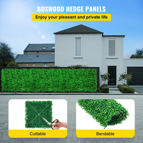 Artificial Boxwood Wall Panels 24-Pack