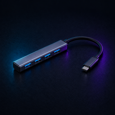 [Scale AI] catalog_packshot, 4-Port USB-C Hub (USB 3.0)