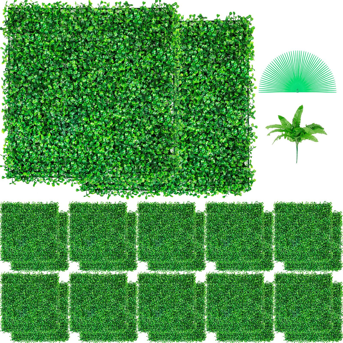 Artificial Boxwood Wall Panels 24-Pack