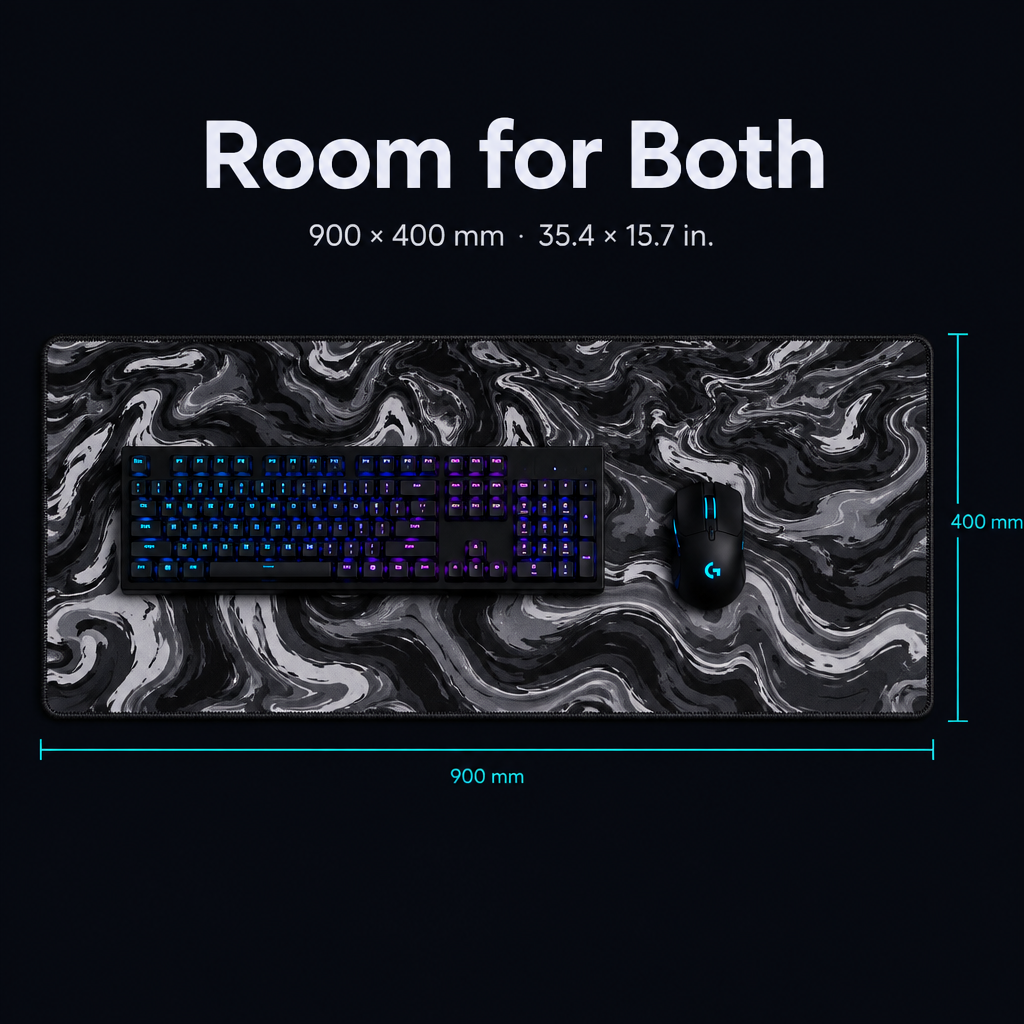 [Scale AI] benefits_list, XL Abstract Gaming Desk Mat 900x400 mm