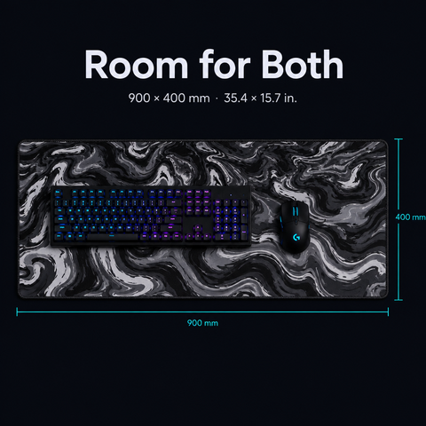 [Scale AI] benefits_list, XL Abstract Gaming Desk Mat 900x400 mm