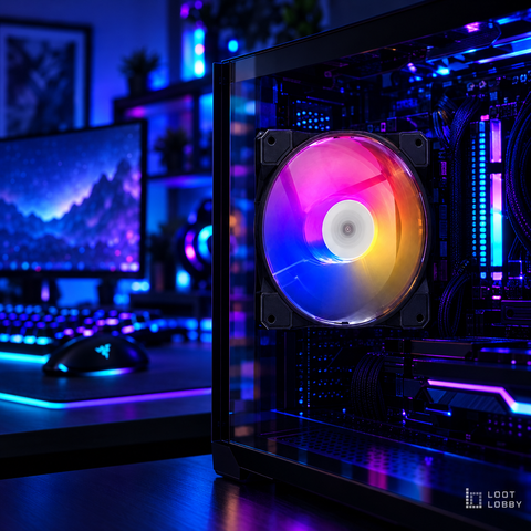 Loot Lobby – 120mm RGB PC case fan, wide view