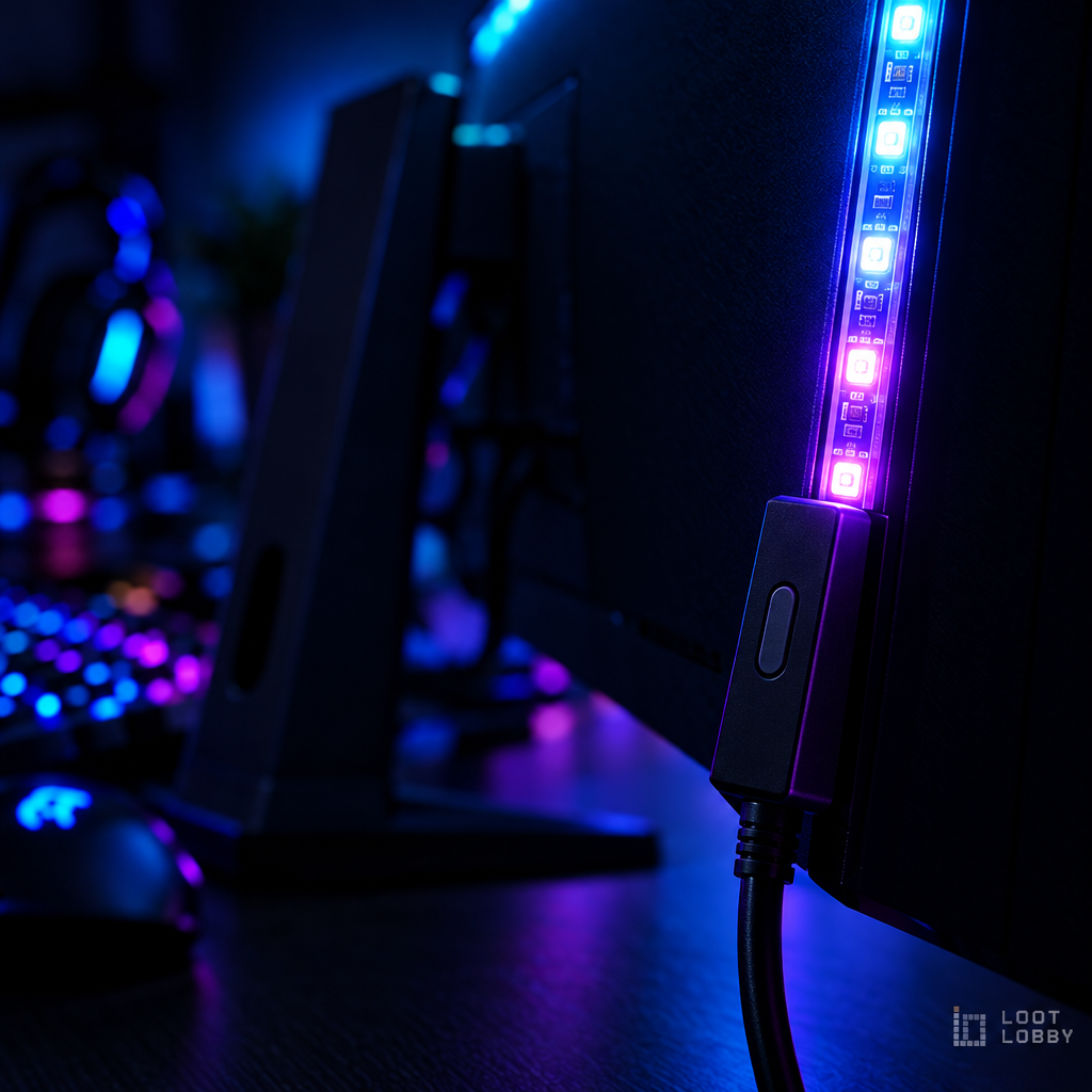 Loot Lobby – RGBIC monitor backlight strip, detail