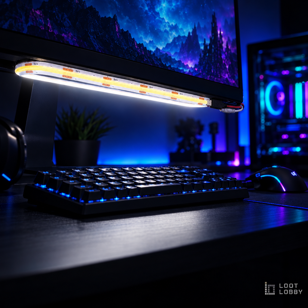 Loot Lobby – USB COB LED strip, wide view
