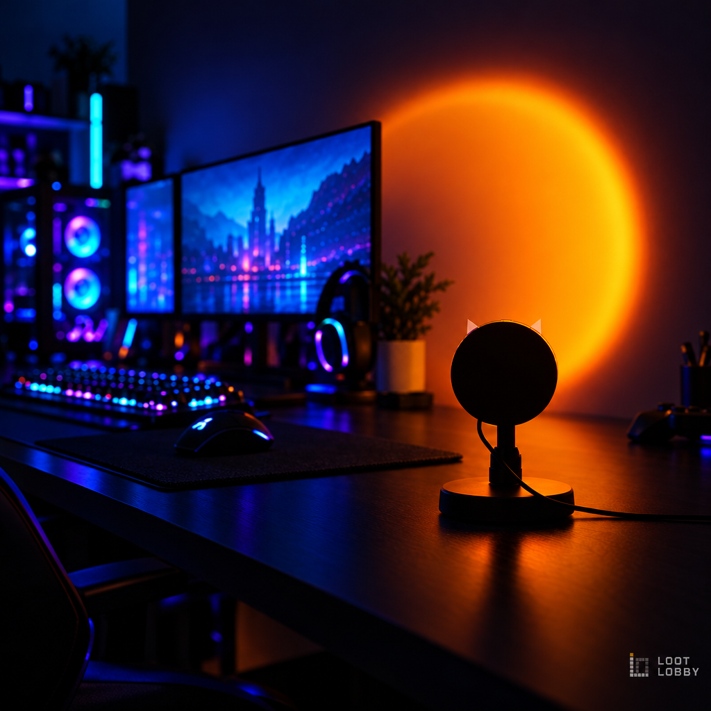 Loot Lobby – USB sunset rainbow projector lamp, wide view