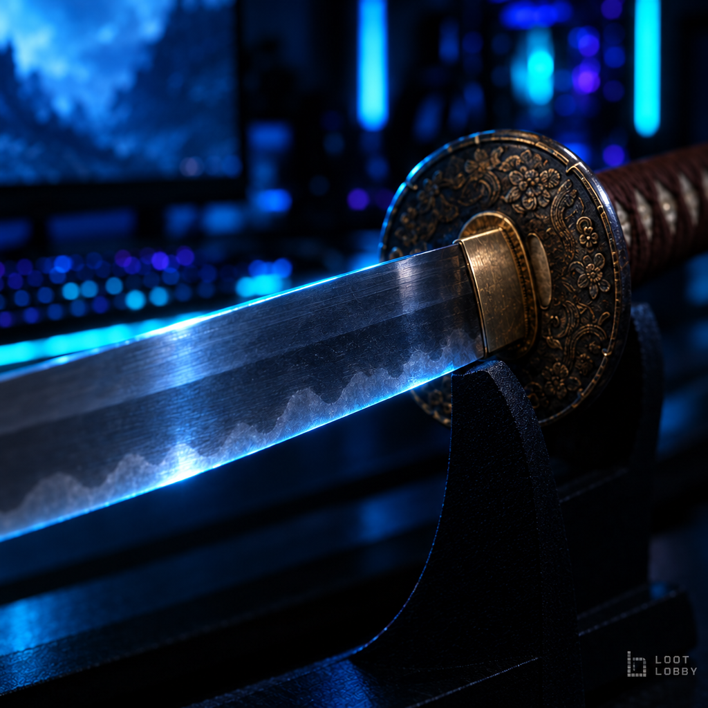 Loot Lobby – 1095 hand-forged hira-zukuri katana, hamon detail