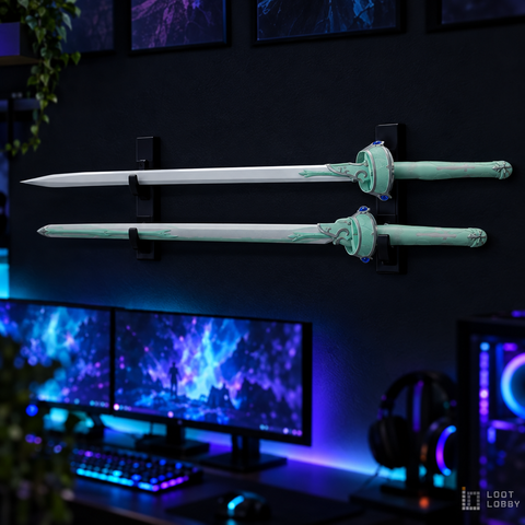 Ornate white rapier in a dark gaming setup – Loot Lobby