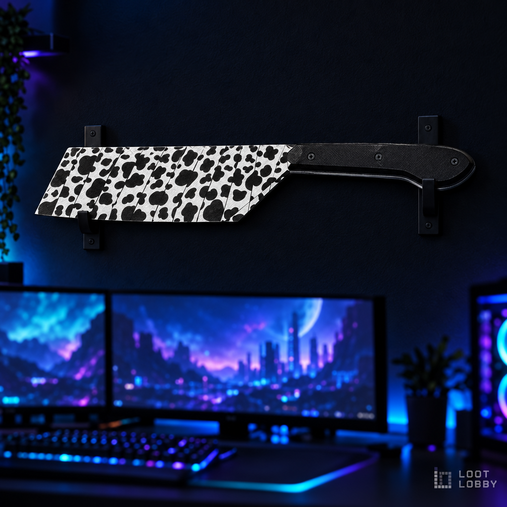 Cleaver-style blade in a dark gaming setup – Loot Lobby