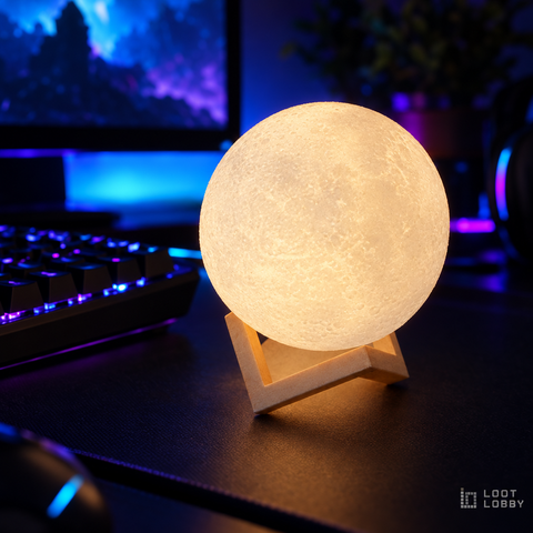 3D Moon Lamp Touch Night Light | Loot Lobby