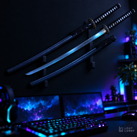 5160 Spring Steel Katana – Through-Hardened, Gold & Silver Accents | Loot Lobby