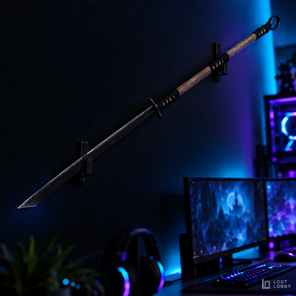 Hand-Forged Carbon Steel Polearm Blade – 54" Naginata Style | Loot Lobby