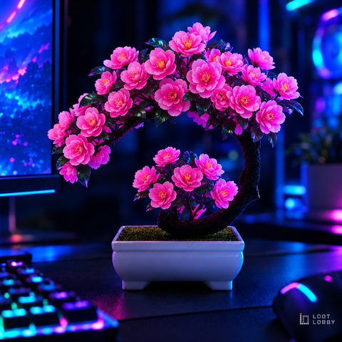 Moon Camellia Artificial Bonsai - Pink