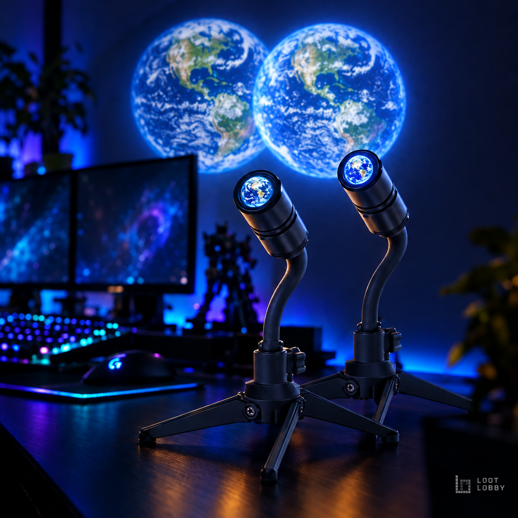 Sunset Moon Projector Desk Lamp - Earth